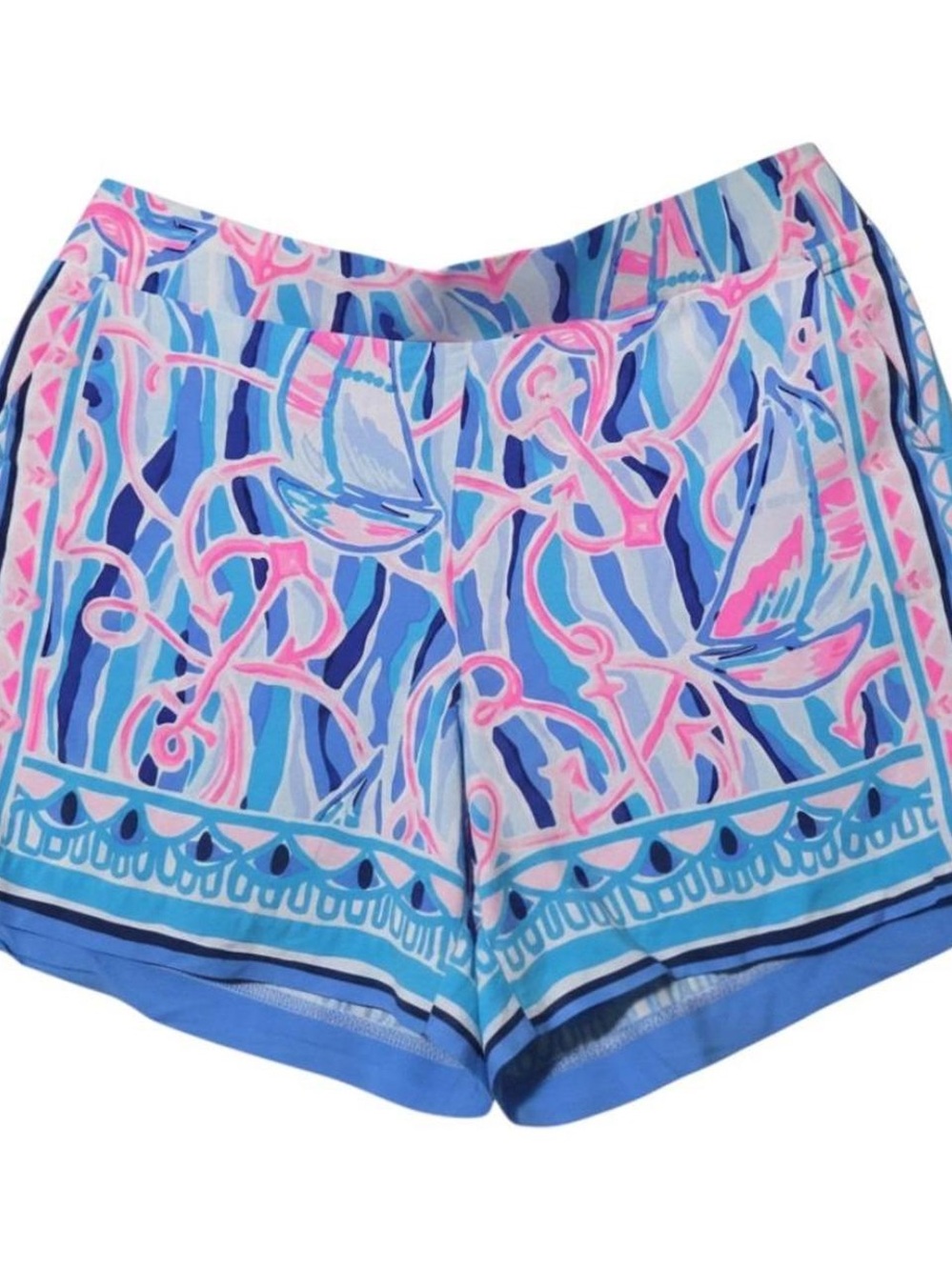 Lilly Pulitzer Blue & Pink Nautical Print Athletic Shorts